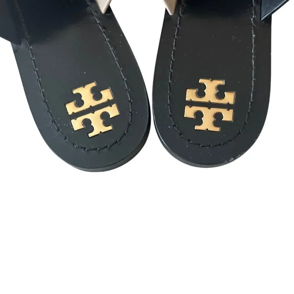Tory Burch Patos Disk Sandals Snakeskin Gold‎ Thong 8.5